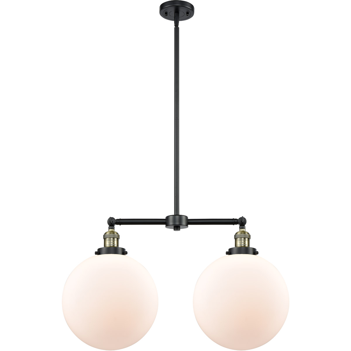 Innovations Lighting 209-BAB-G201-12-LED Franklin Restoration XX-Large Beacon LED 27 inch Black Antique Brass Chandelier Ceiling Light in Matte White