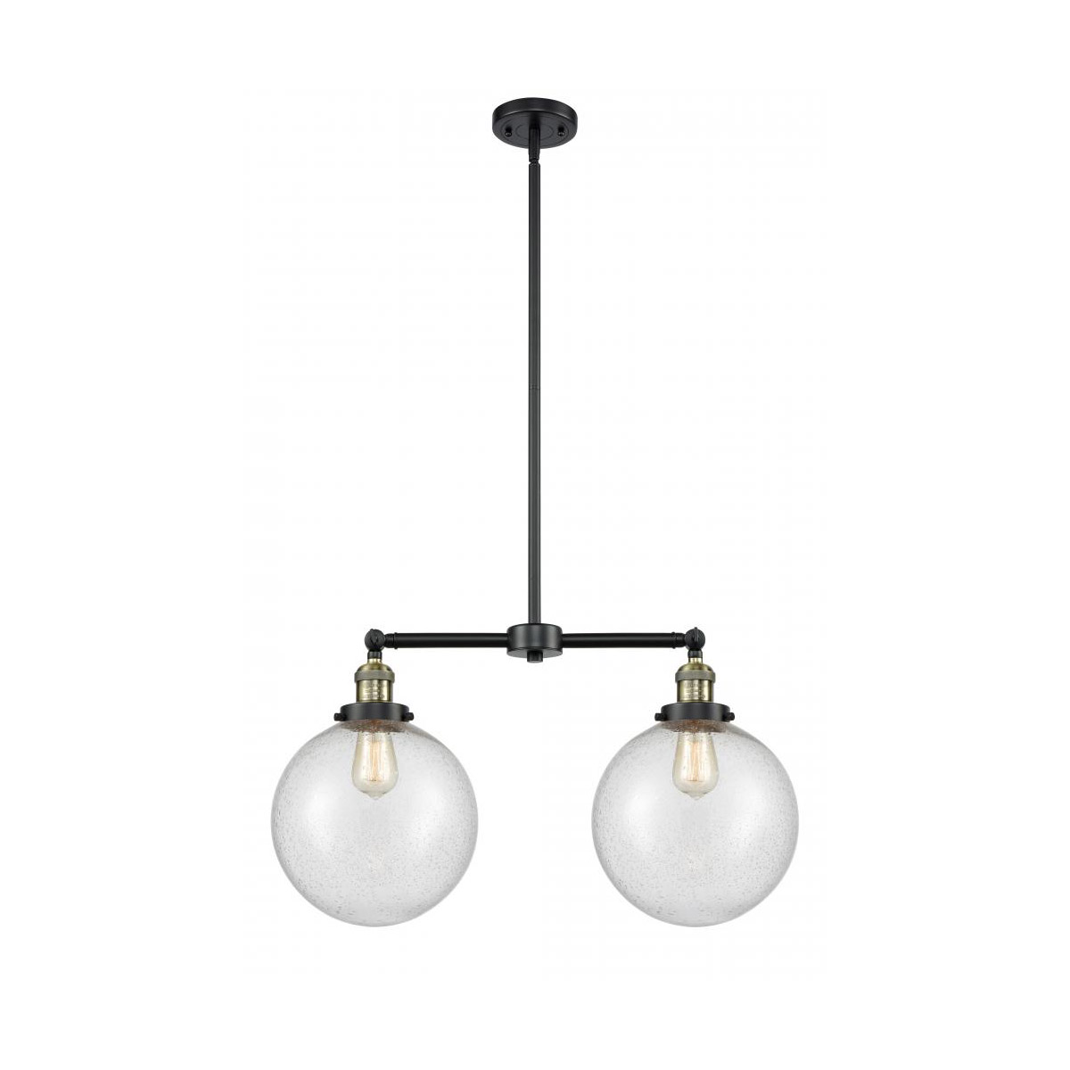 Innovations Lighting 209-BAB-G204-10 Franklin Restoration X-Large Beacon 2 Light 25 inch Black Antique Brass Island Light Ceiling Light in Seedy Glass