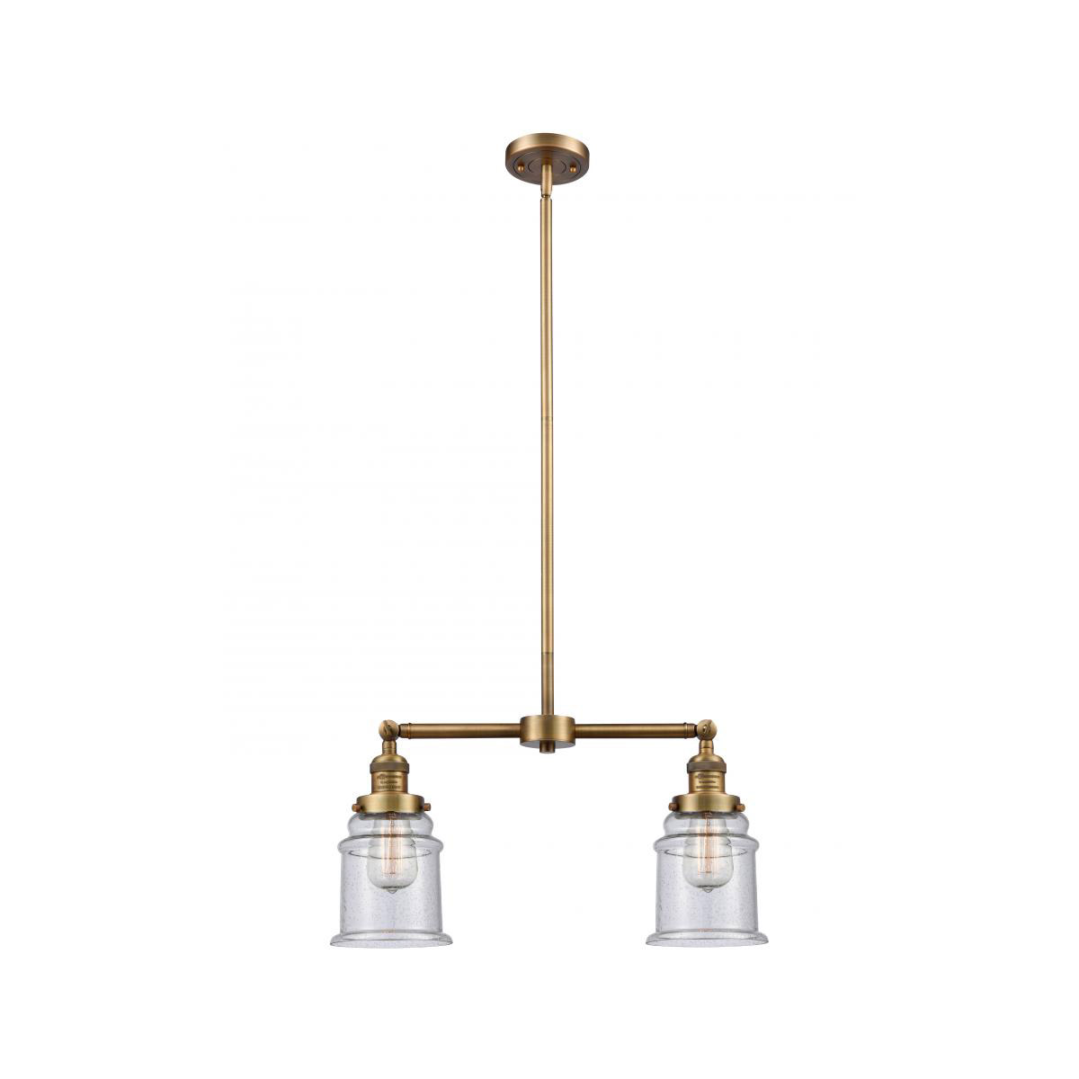 Innovations Lighting 209-BB-G184-LED Franklin Restoration Canton LED 21 inch Brushed Brass Chandelier Ceiling Light in Seedy Glass, Franklin Restorati