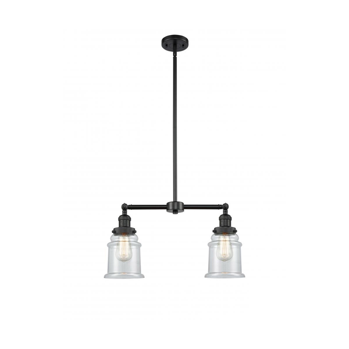 Innovations Lighting 209-BK-G182-LED Franklin Restoration Canton LED 21 inch Matte Black Chandelier Ceiling Light in Clear Glass, Franklin Restoration