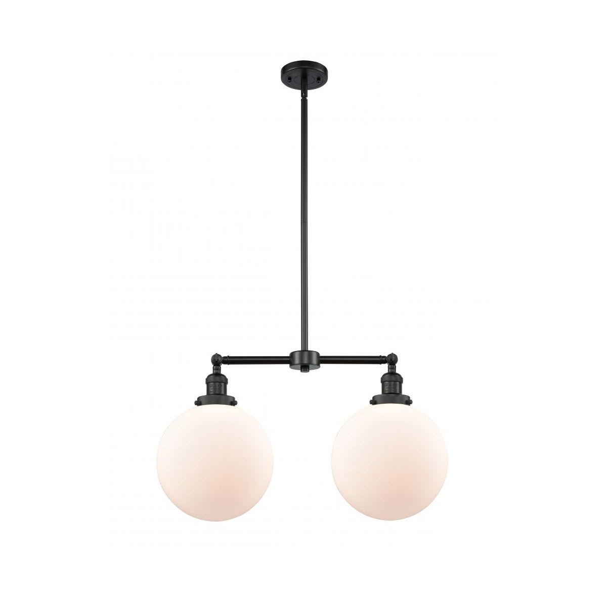 Innovations Lighting 209-BK-G201-10 Franklin Restoration X-Large Beacon 2 Light 25 inch Matte Black Island Light Ceiling Light in Matte White Glass, F