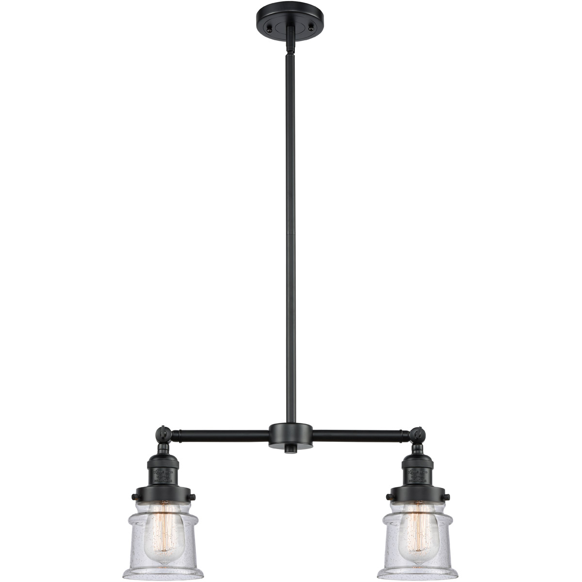 Innovations Lighting 209-OB-G184S Franklin Restoration Small Canton 2 Light 21 inch Oil Rubbed Bronze Island Light Ceiling Light in Seedy Glass, Frank