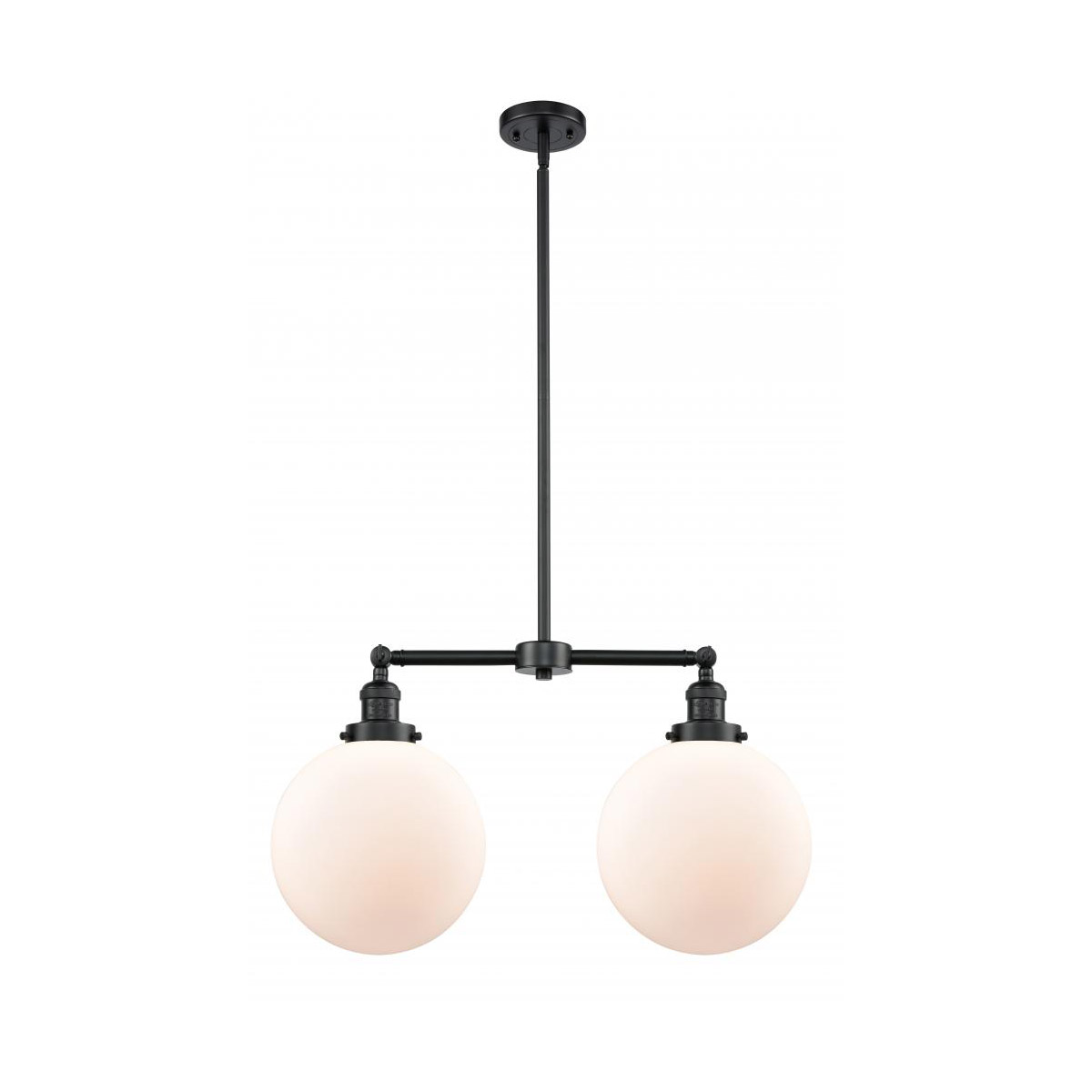 Innovations Lighting 209-OB-G201-10 Franklin Restoration X-Large Beacon 2 Light 25 inch Oil Rubbed Bronze Island Light Ceiling Light in Matte White Gl