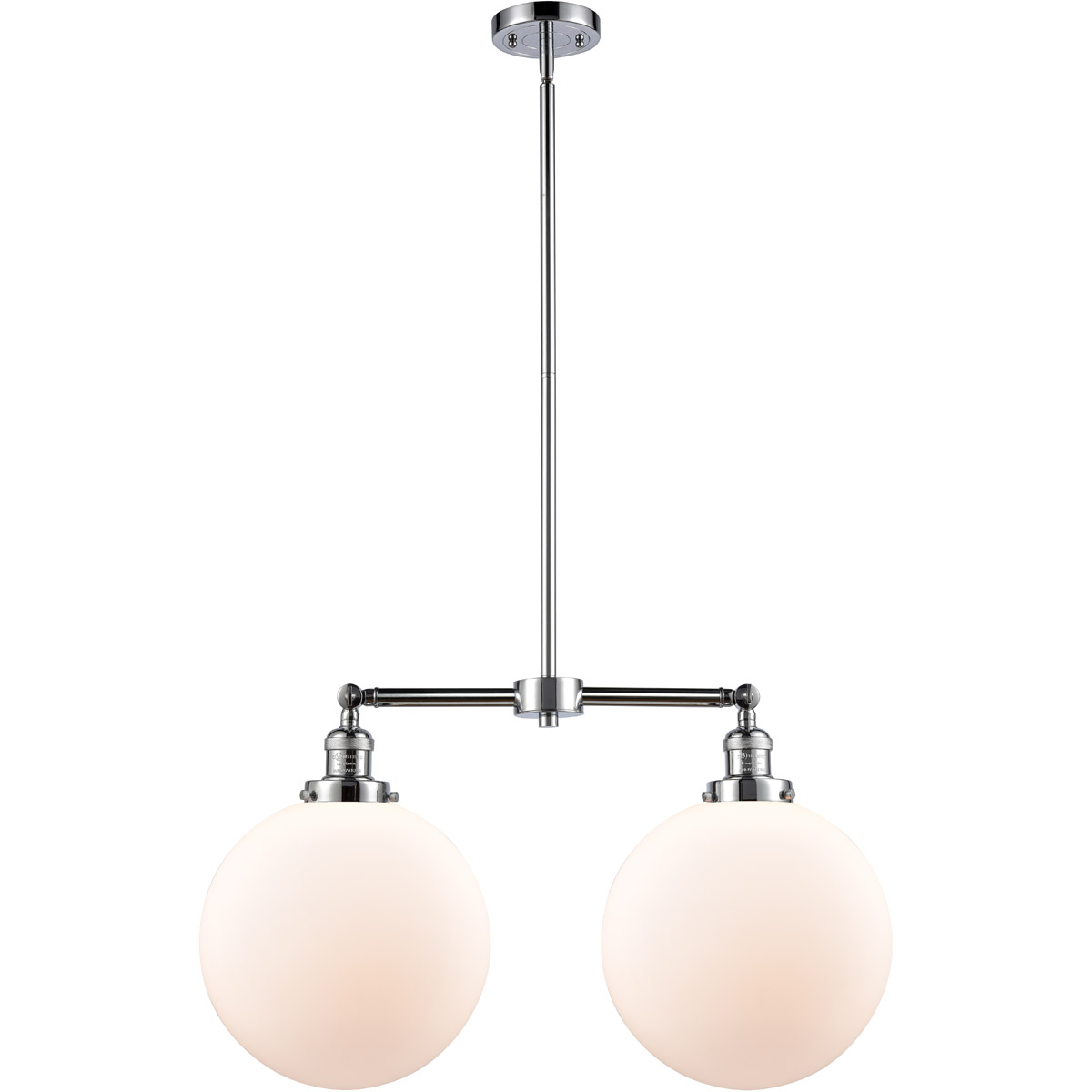 Innovations Lighting 209-PC-G201-12-LED Franklin Restoration XX-Large Beacon LED 27 inch Polished Chrome Chandelier Ceiling Light in Matte White Glass