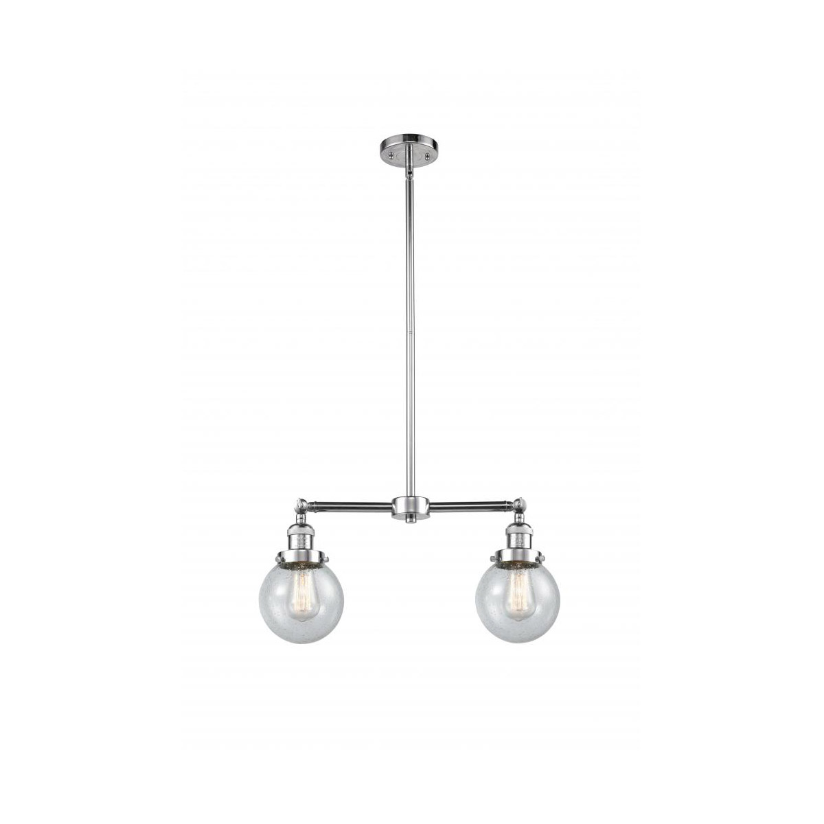 Innovations Lighting 209-PC-G204-6 Franklin Restoration Beacon 2 Light 23 inch Polished Chrome Chandelier Ceiling Light in Seedy Glass, Franklin Resto