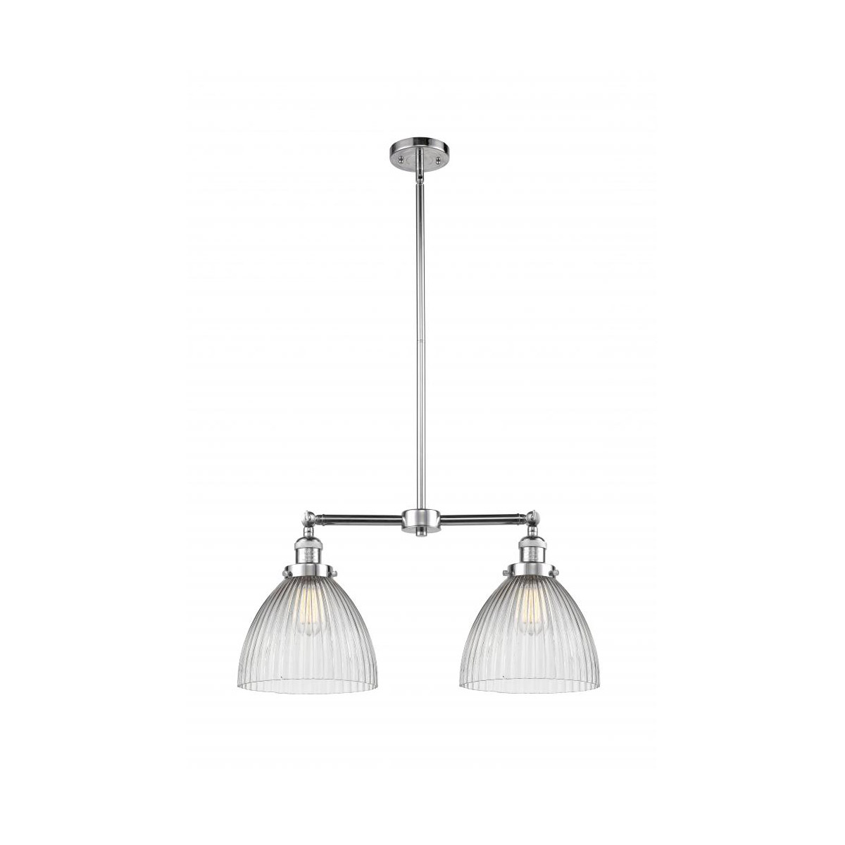 Innovations Lighting 209-PC-G222 Franklin Restoration Seneca Falls 2 Light 21 inch Polished Chrome Chandelier Ceiling Light, Franklin Restoration