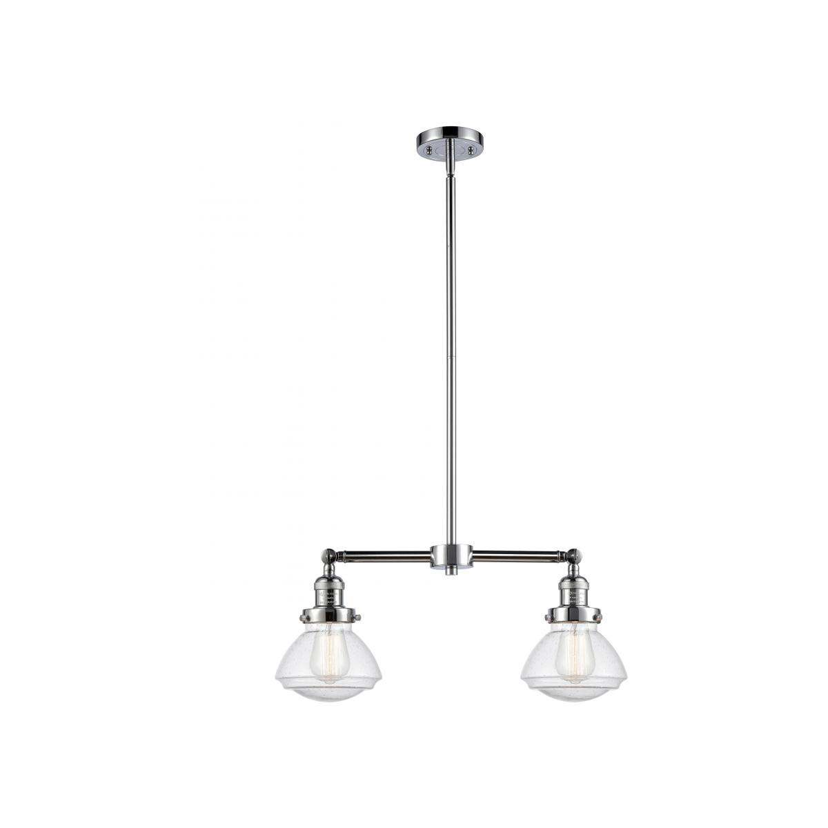 Innovations Lighting 209-PC-G324 Franklin Restoration Olean 2 Light 22 inch Polished Chrome Island Light Ceiling Light in Seedy Glass, Franklin Restor