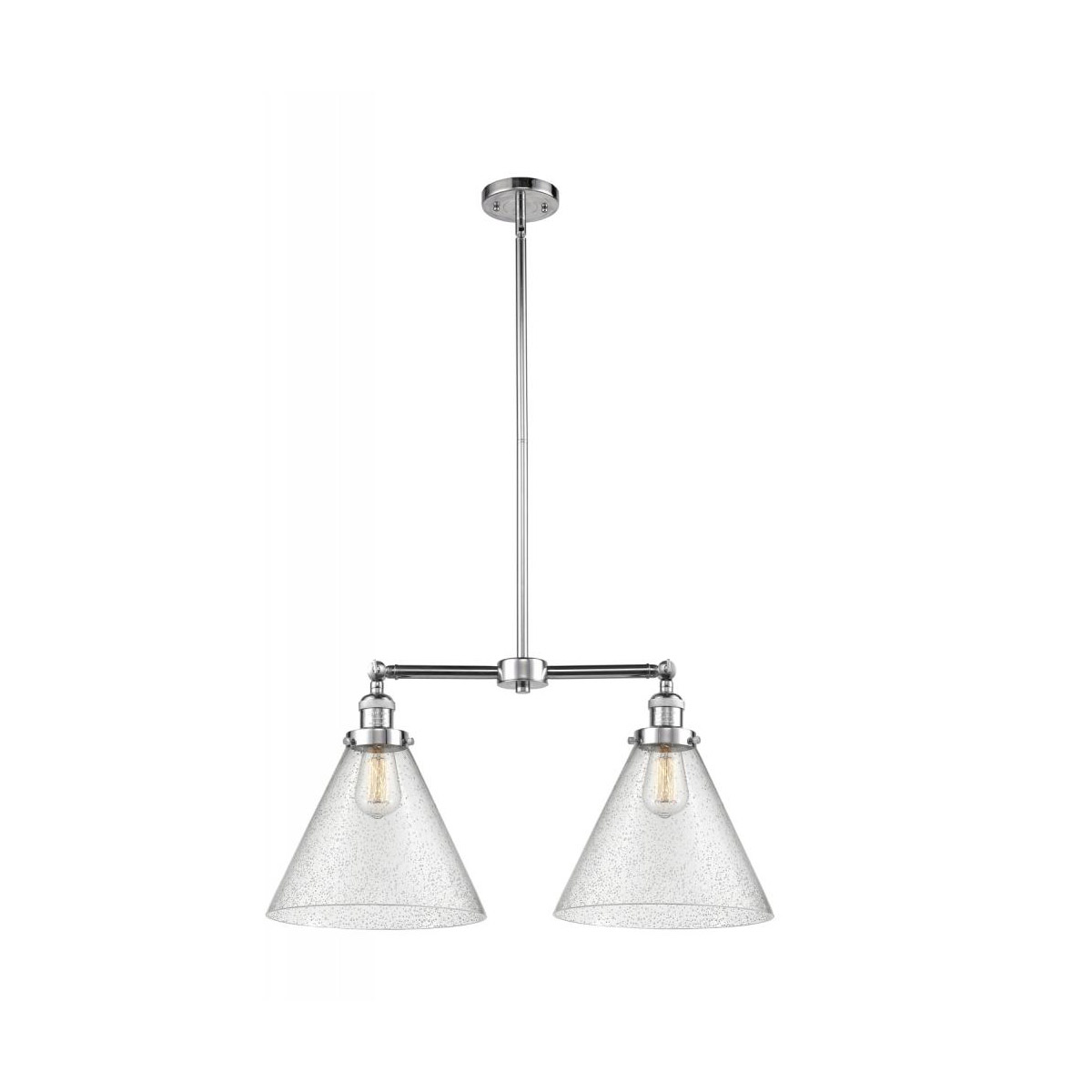 Innovations Lighting 209-PC-G44-L-LED Franklin Restoration X-Large Cone LED 21 inch Polished Chrome Chandelier Ceiling Light in Seedy Glass, Franklin 