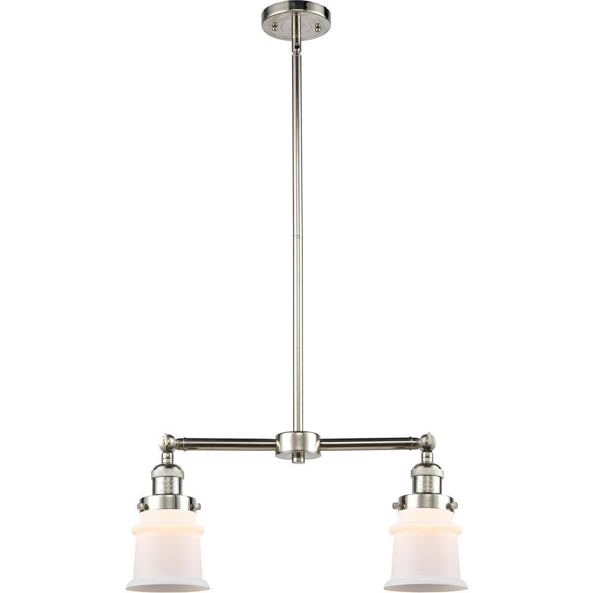 Innovations Lighting 209-PN-G181S-LED Franklin Restoration Small Canton LED 21 inch Polished Nickel Chandelier Ceiling Light in Matte White Glass, Fra