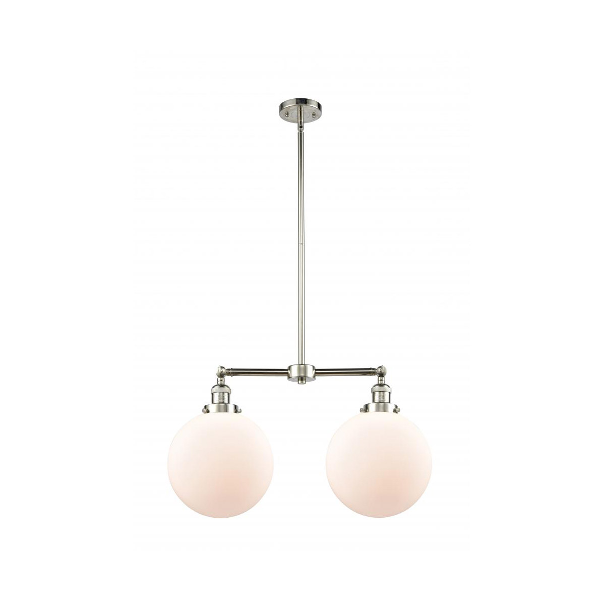 Innovations Lighting 209-PN-G201-10 Franklin Restoration X-Large Beacon 2 Light 25 inch Polished Nickel Island Light Ceiling Light in Matte White Glas