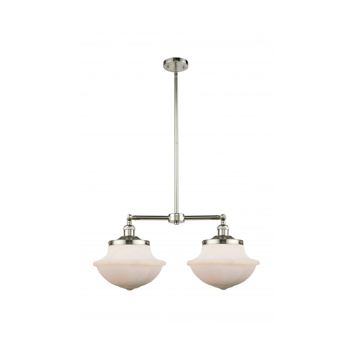 Innovations Lighting 209-PN-G541 Franklin Restoration Large Oxford 2 Light 25 inch Polished Nickel Island Light Ceiling Light in Matte White Glass, Fr