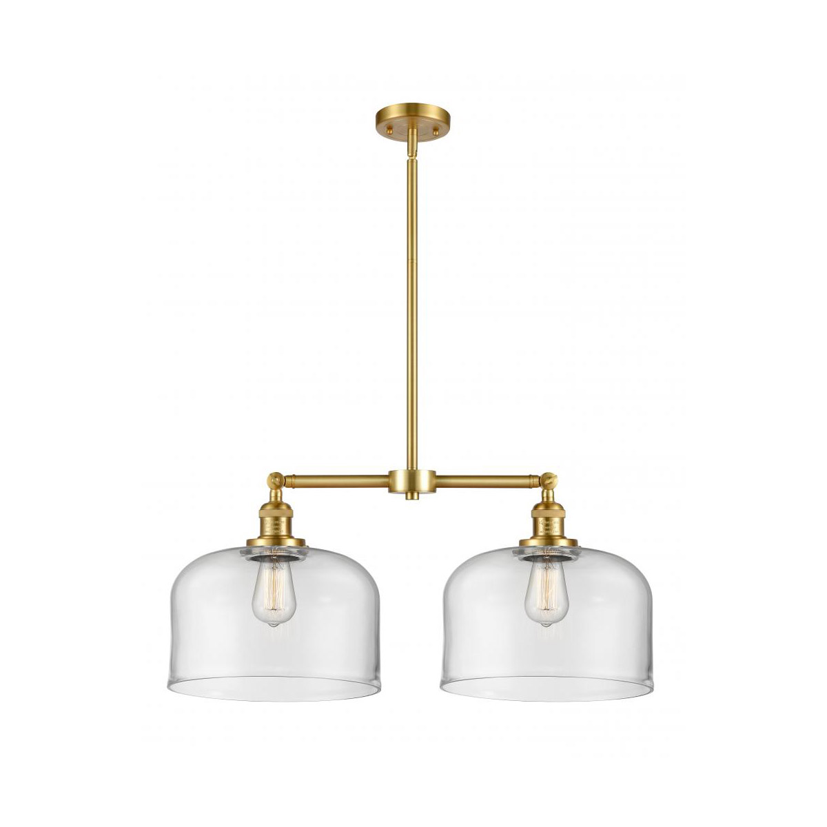 Innovations Lighting 209-SG-G72-L-LED Franklin Restoration X-Large Bell LED 21 inch Satin Gold Chandelier Ceiling Light in Clear Glass, Franklin Resto