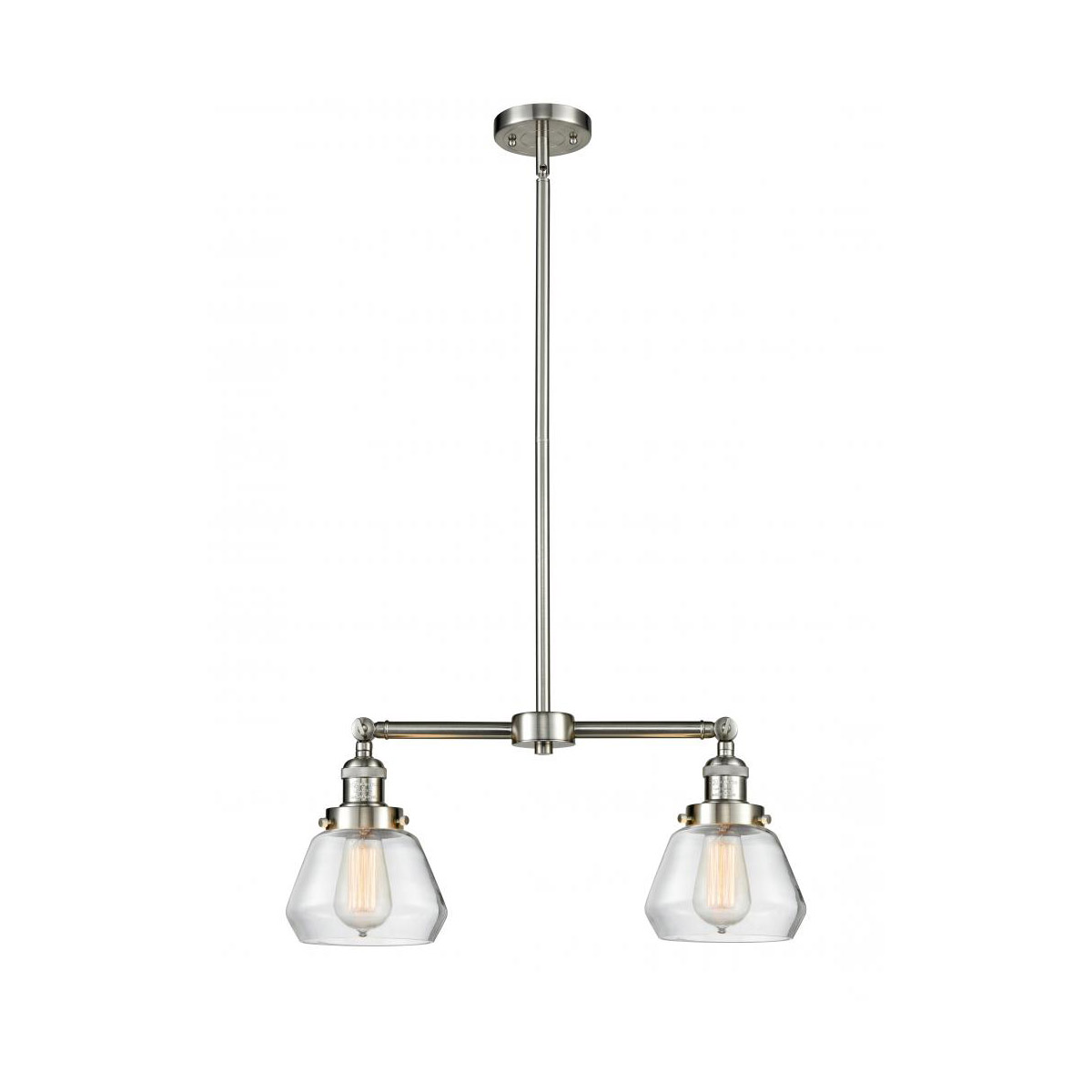 Innovations Lighting 209-SN-G172-LED Franklin Restoration Fulton LED 21 inch Brushed Satin Nickel Chandelier Ceiling Light in Clear Glass, Franklin Re