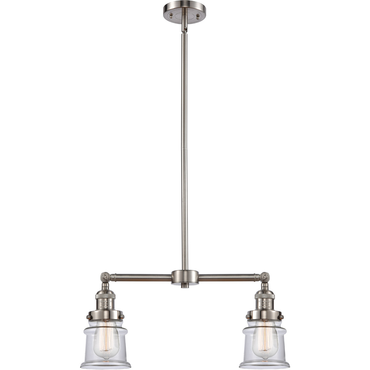 Innovations Lighting 209-SN-G182S-LED Franklin Restoration Small Canton LED 21 inch Brushed Satin Nickel Chandelier Ceiling Light in Clear Glass, Fran