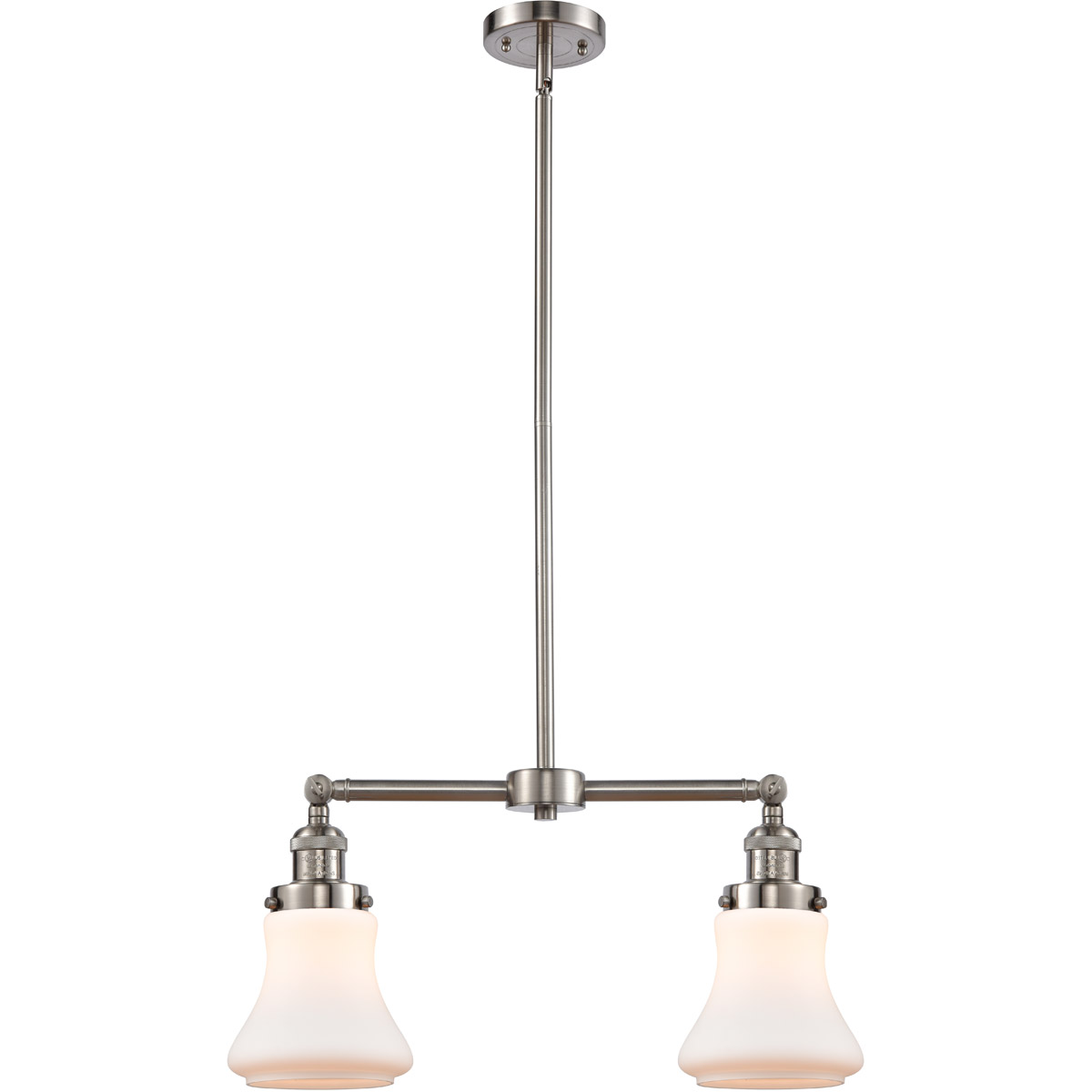 Innovations Lighting 209-SN-G191 Franklin Restoration Bellmont 2 Light 21 inch Brushed Satin Nickel Island Light Ceiling Light in Matte White Glass, F