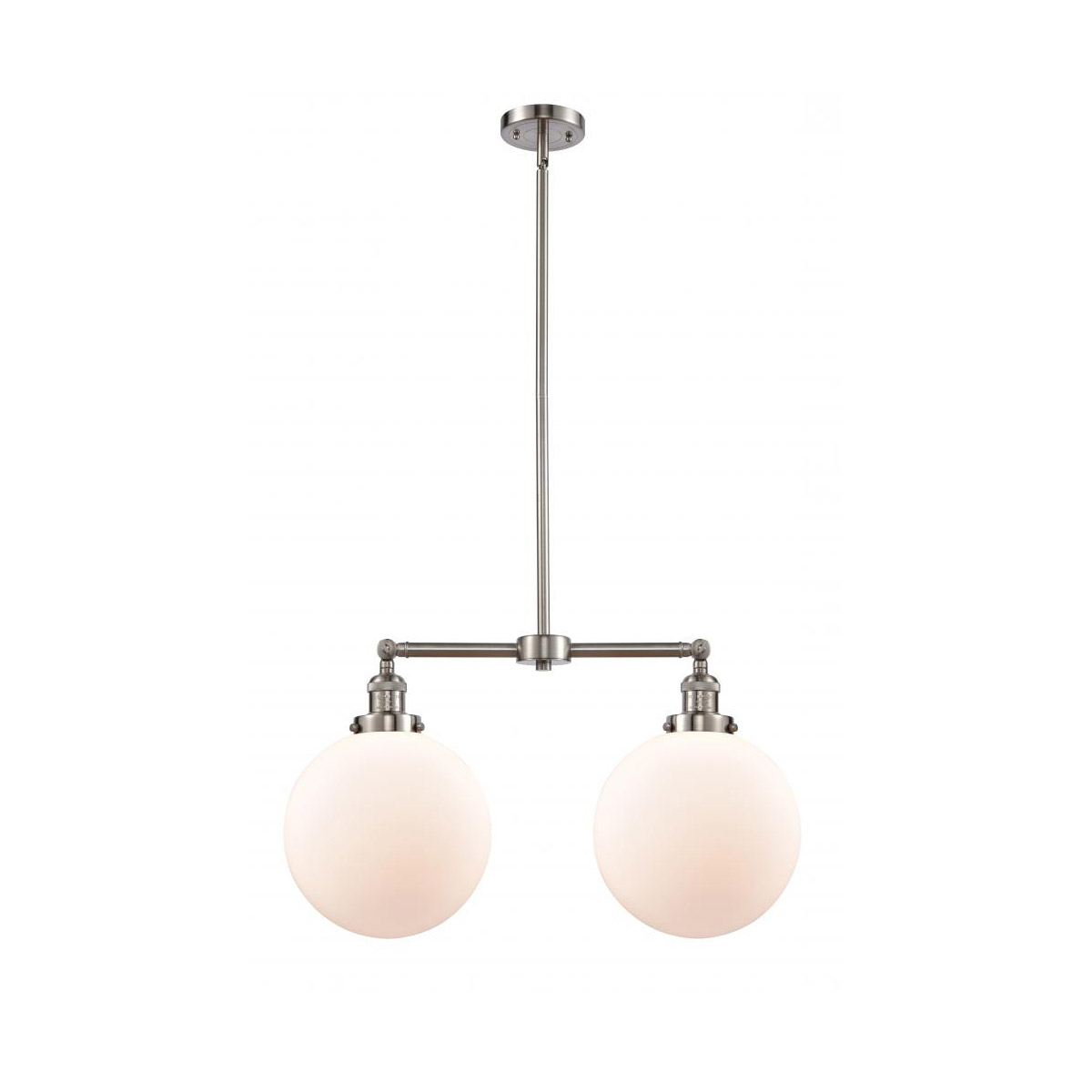 Innovations Lighting 209-SN-G201-10 Franklin Restoration X-Large Beacon 2 Light 25 inch Brushed Satin Nickel Island Light Ceiling Light in Matte White
