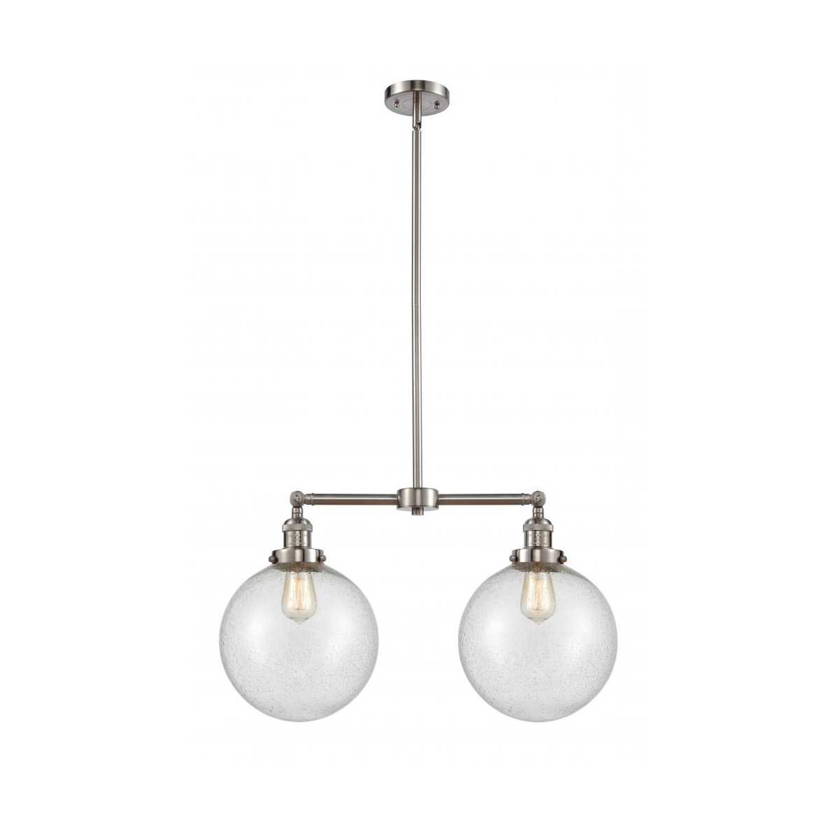 Innovations Lighting 209-SN-G204-10 Franklin Restoration X-Large Beacon 2 Light 25 inch Brushed Satin Nickel Island Light Ceiling Light in Seedy Glass