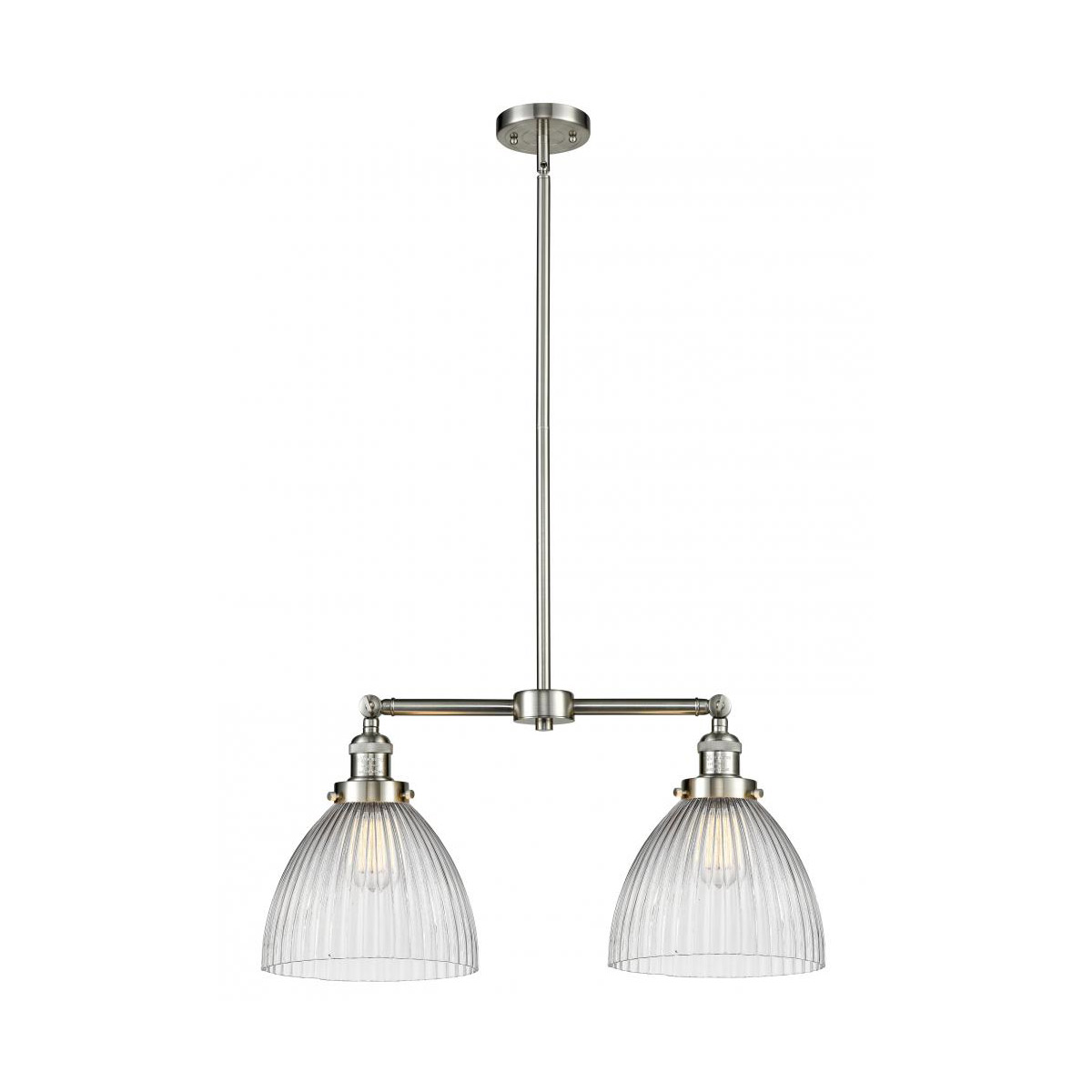 Innovations Lighting 209-SN-G222 Franklin Restoration Seneca Falls 2 Light 21 inch Brushed Satin Nickel Chandelier Ceiling Light, Franklin Restoration