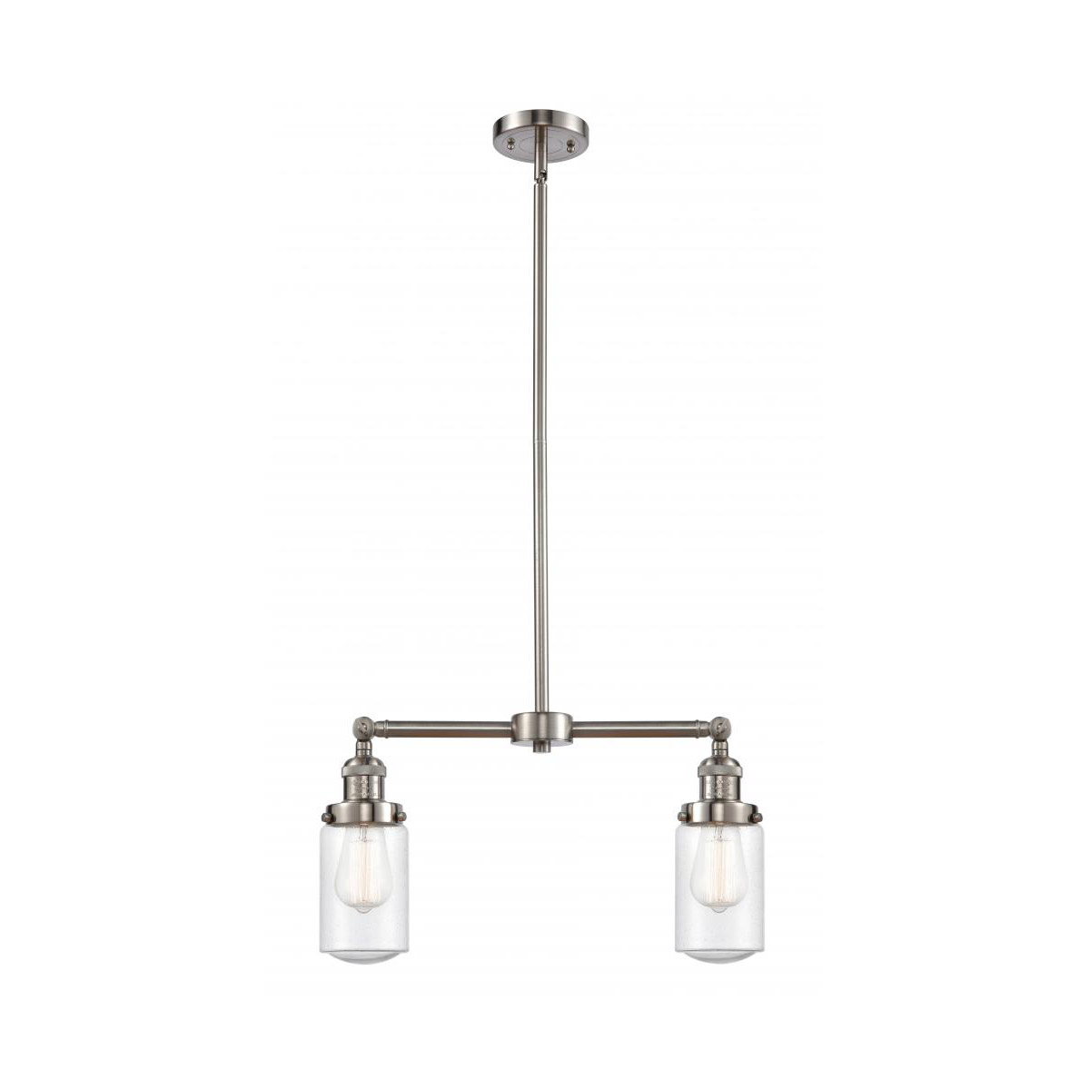 Innovations Lighting 209-SN-G314-LED Franklin Restoration Dover LED 21 inch Brushed Satin Nickel Chandelier Ceiling Light in Seedy Glass, Franklin Res