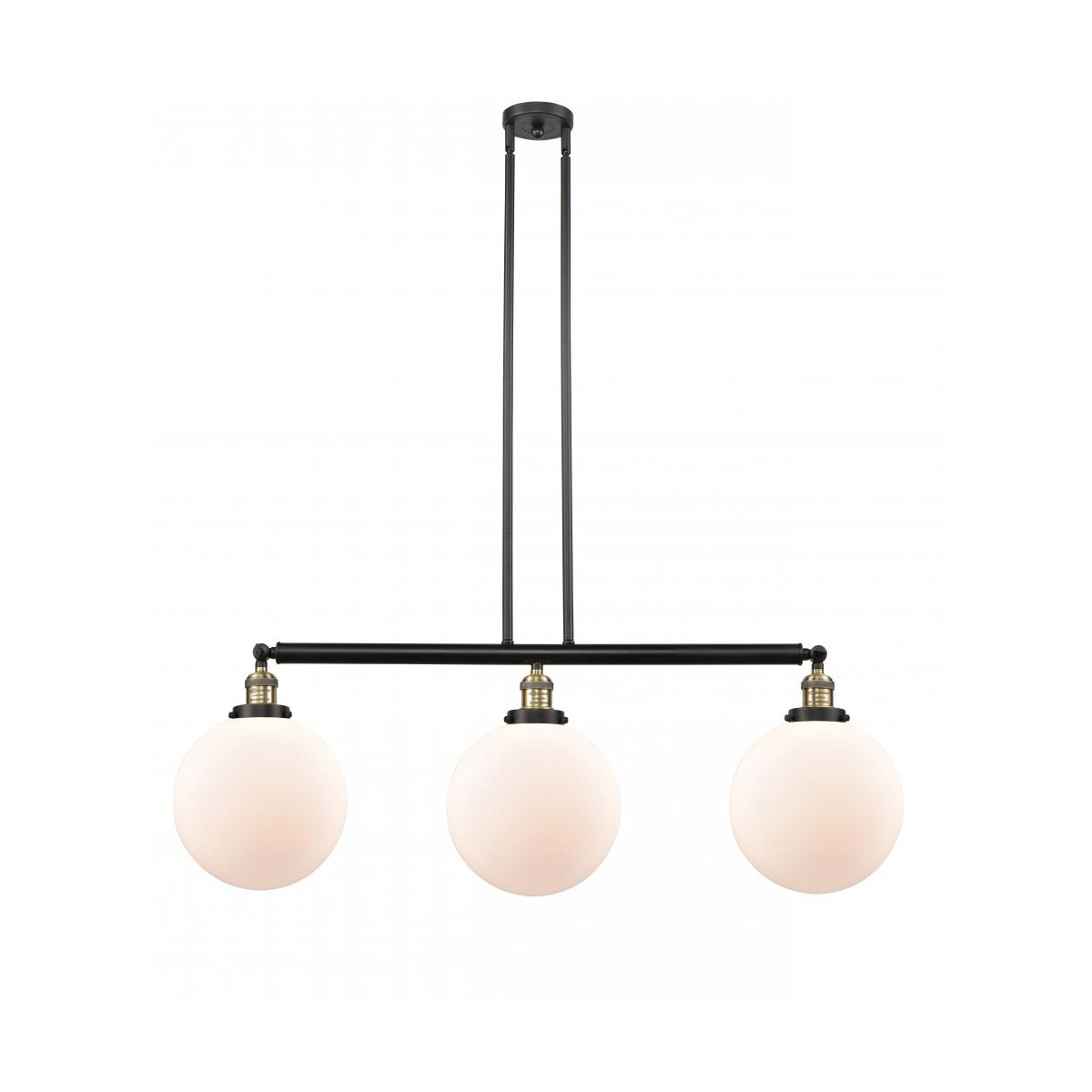 Innovations Lighting 213-BAB-G201-10-LED Franklin Restoration X-Large Beacon LED 42 inch Black Antique Brass Island Light Ceiling Light in Matte White