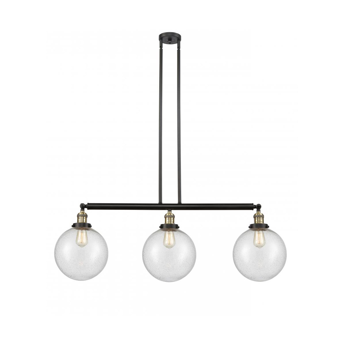 Innovations Lighting 213-BAB-G204-10-LED Franklin Restoration X-Large Beacon LED 42 inch Black Antique Brass Island Light Ceiling Light in Seedy Glass
