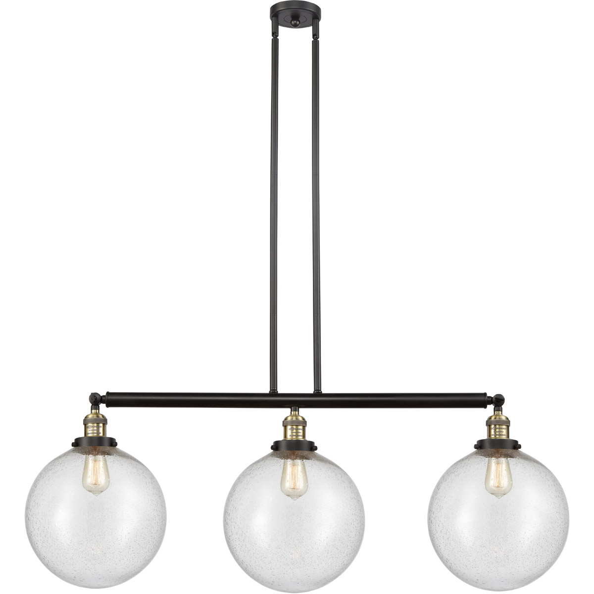Innovations Lighting 213-BAB-G204-12 Franklin Restoration XX-Large Beacon 3 Light 44 inch Black Antique Brass Island Light Ceiling Light in Seedy Glas