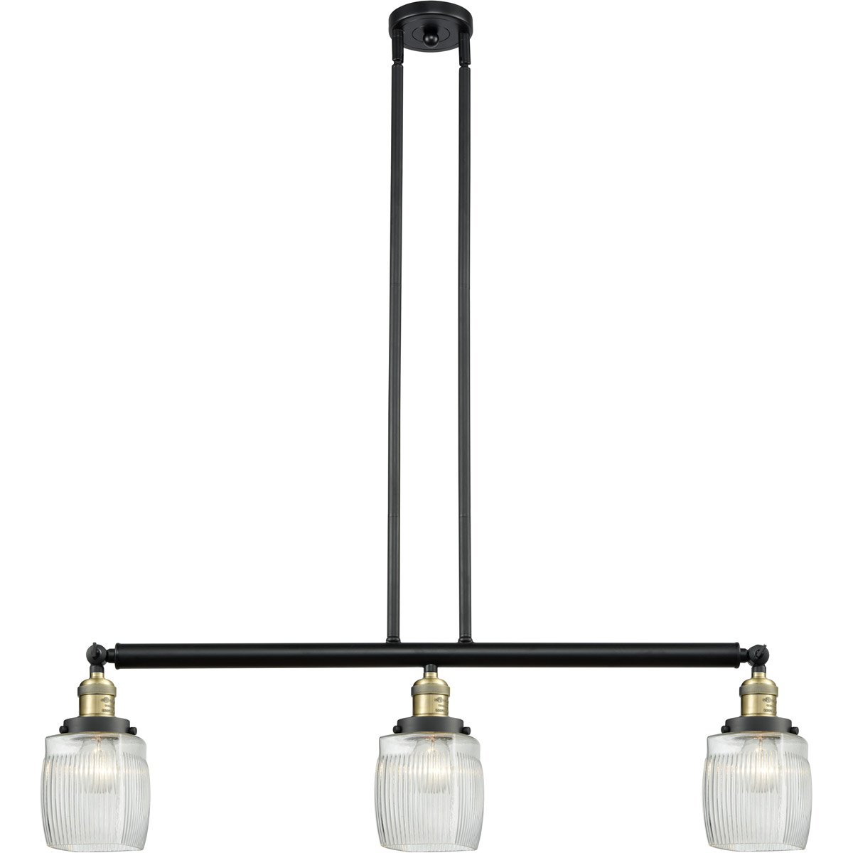 Innovations Lighting 213-BAB-G302-LED Franklin Restoration Colton LED 38 inch Black Antique Brass Island Light Ceiling Light, Franklin Restoration