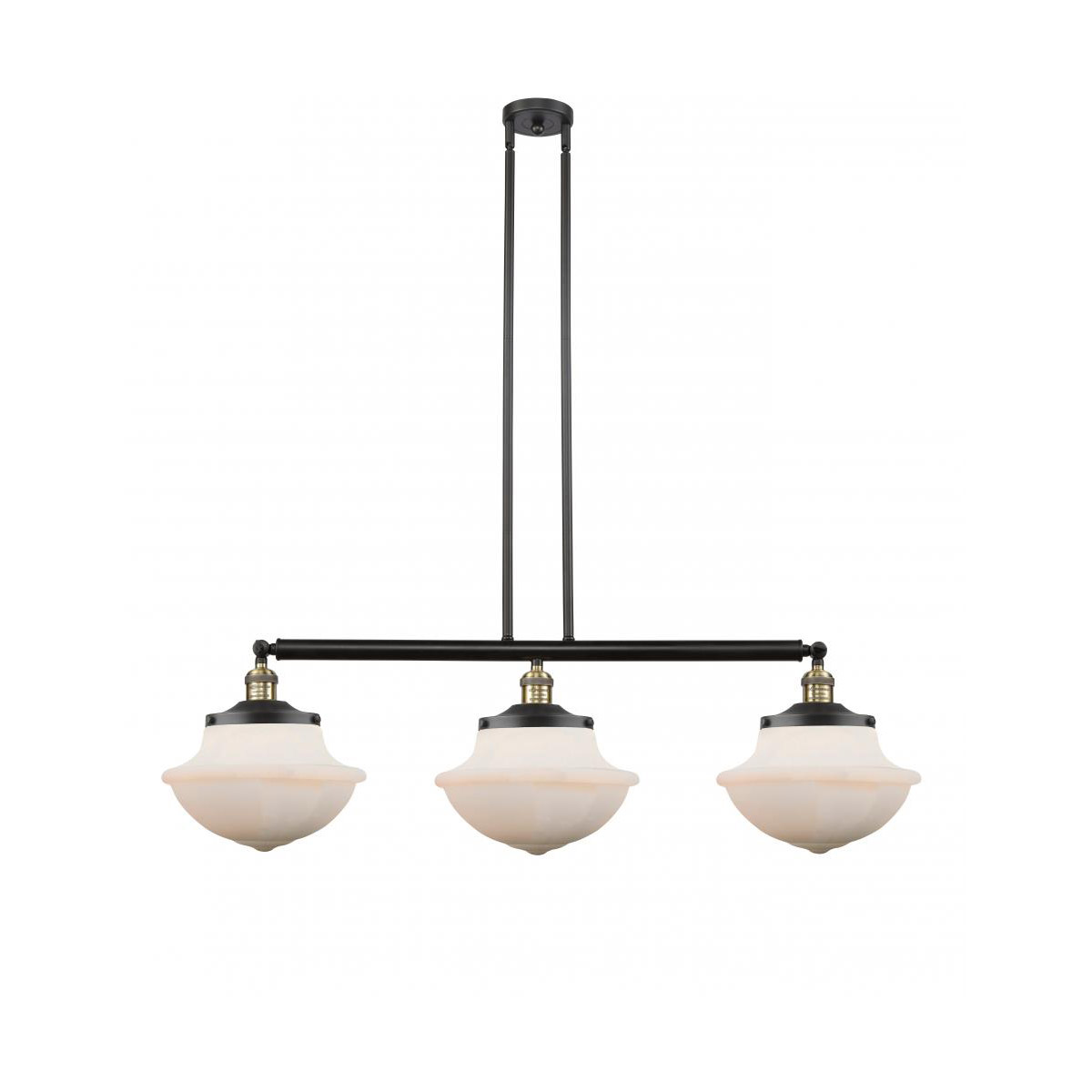 Innovations Lighting 213-BAB-G541-LED Franklin Restoration Large Oxford LED 42 inch Black Antique Brass Island Light Ceiling Light in Matte White Glas