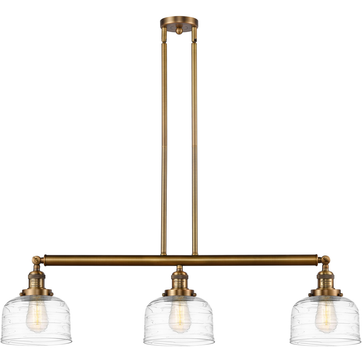 Innovations Lighting Bruno Marashlian Large Bell 41 Inch 3 Light Linear Suspension Light Large Bell - 213-BB-G713 - Restoration-Vintage