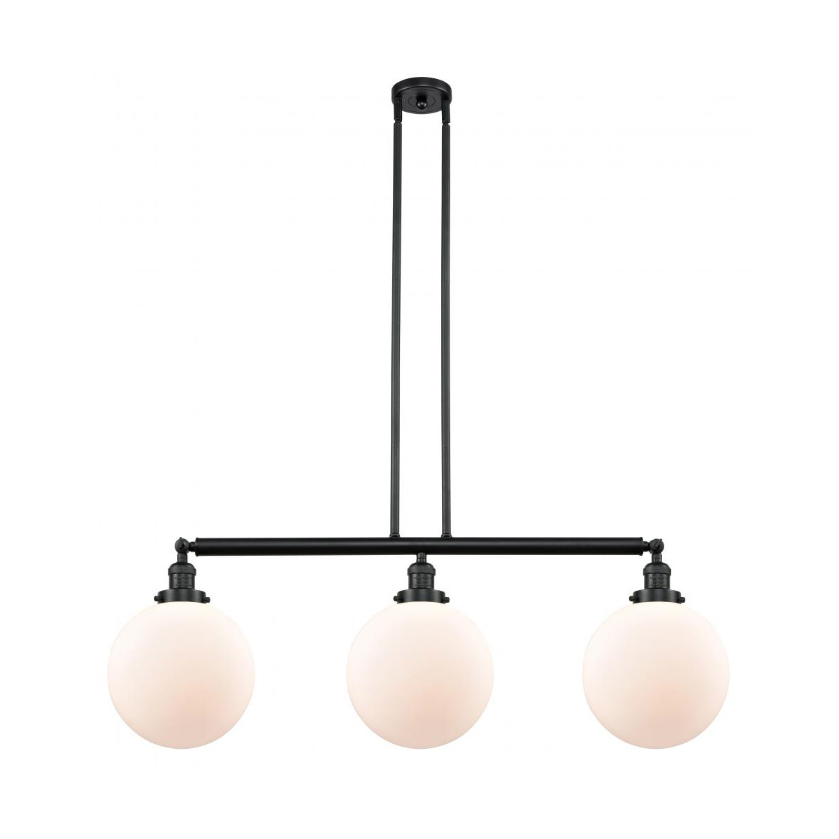 Innovations Lighting 213-BK-G201-10-LED Franklin Restoration X-Large Beacon LED 42 inch Matte Black Island Light Ceiling Light in Matte White Glass, F