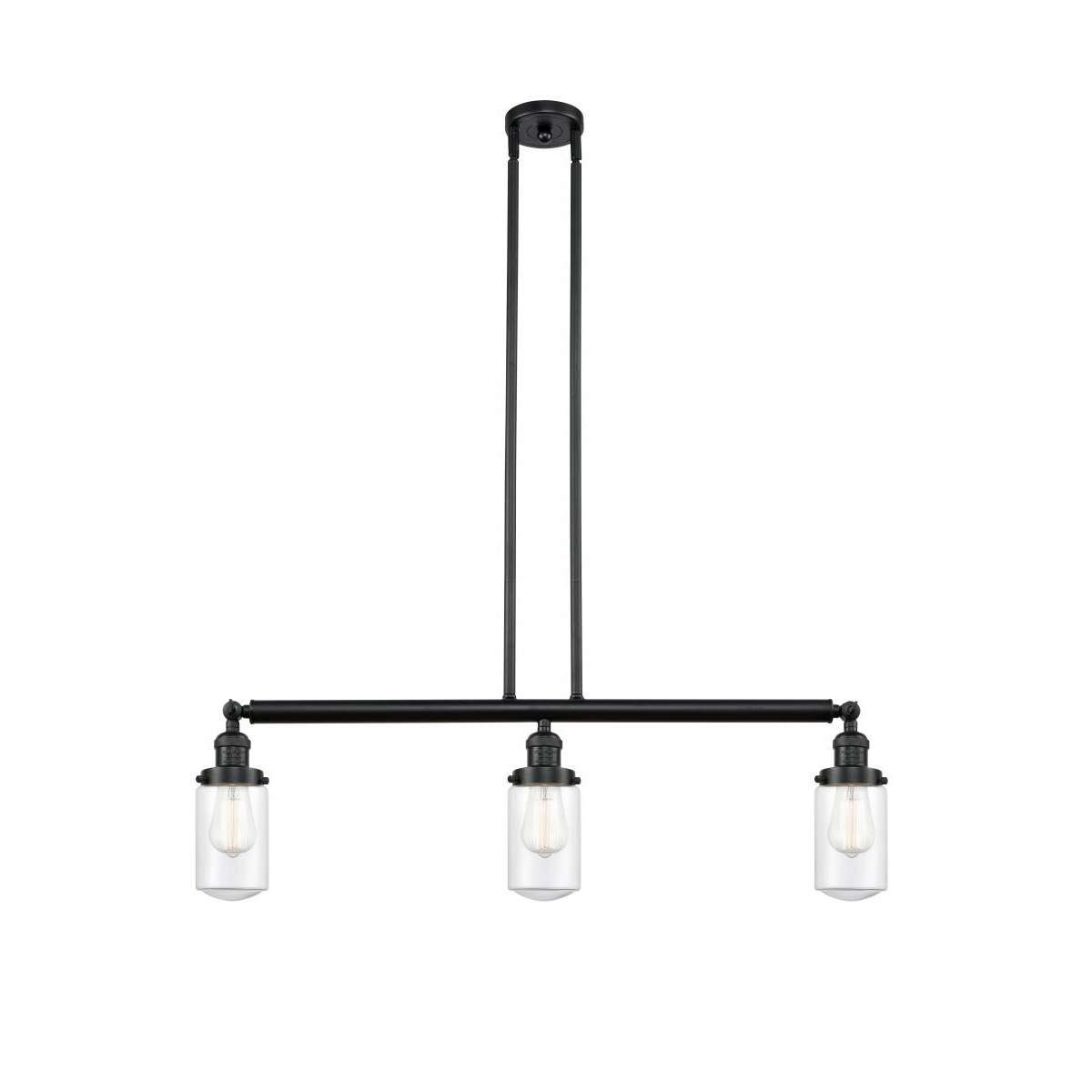 Innovations Lighting 213-BK-G312-LED Franklin Restoration Dover LED 37 inch Matte Black Island Light Ceiling Light in Clear Glass, Franklin Restoratio