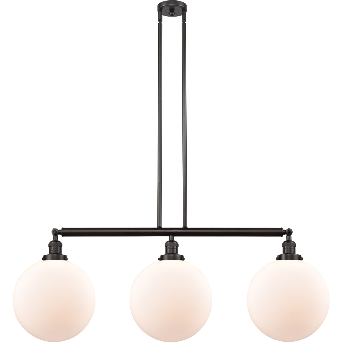 Innovations Lighting 213-OB-G201-12-LED Franklin Restoration XX-Large Beacon LED 44 inch Oil Rubbed Bronze Island Light Ceiling Light in Matte White G