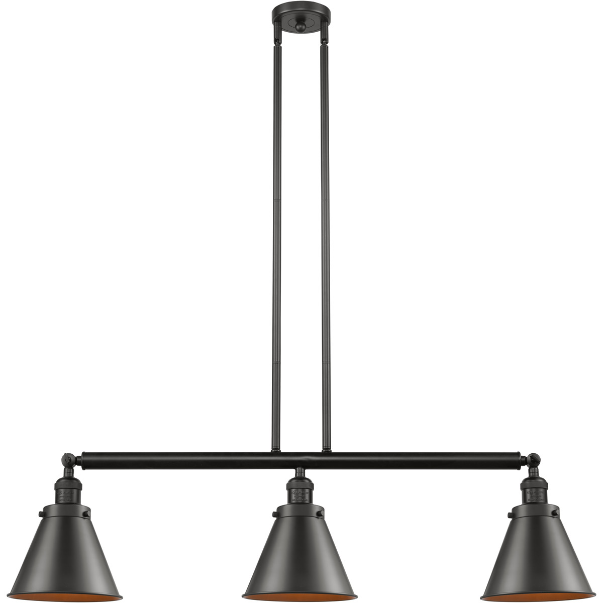 Innovations Lighting 213-OB-M13-OB Franklin Restoration Appalachian 3 Light 40 inch Oil Rubbed Bronze Island Light Ceiling Light, Franklin Restoration