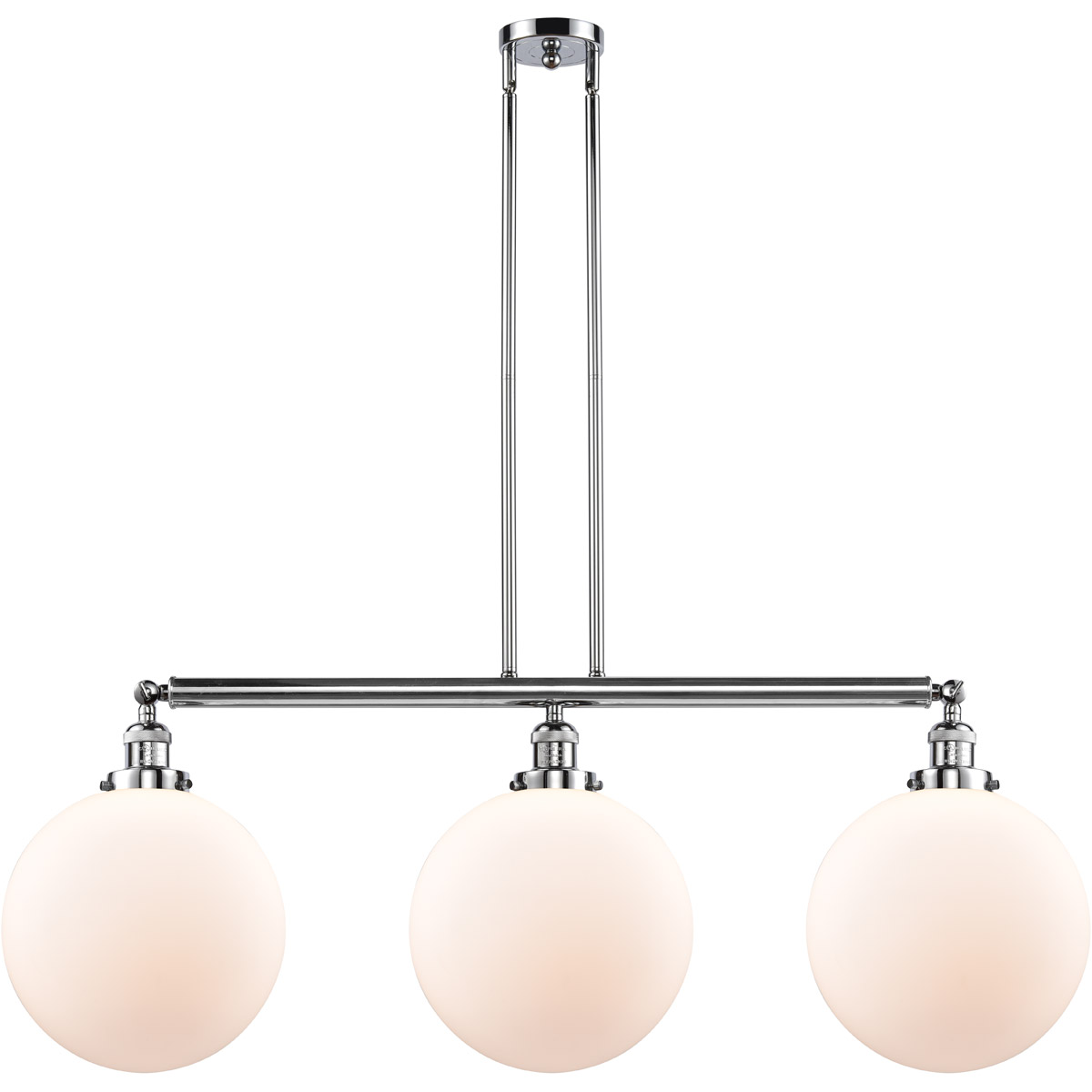 Innovations Lighting 213-PC-G201-12-LED Franklin Restoration XX-Large Beacon LED 44 inch Polished Chrome Island Light Ceiling Light in Matte White Gla