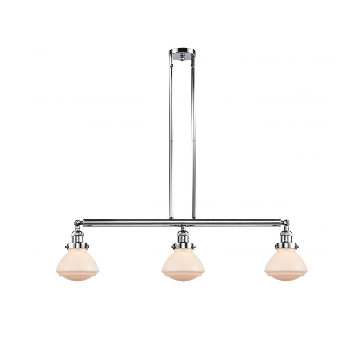 Innovations Lighting 213-PC-G321 Franklin Restoration Olean 3 Light 39 inch Polished Chrome Island Light Ceiling Light in Matte White Glass, Franklin