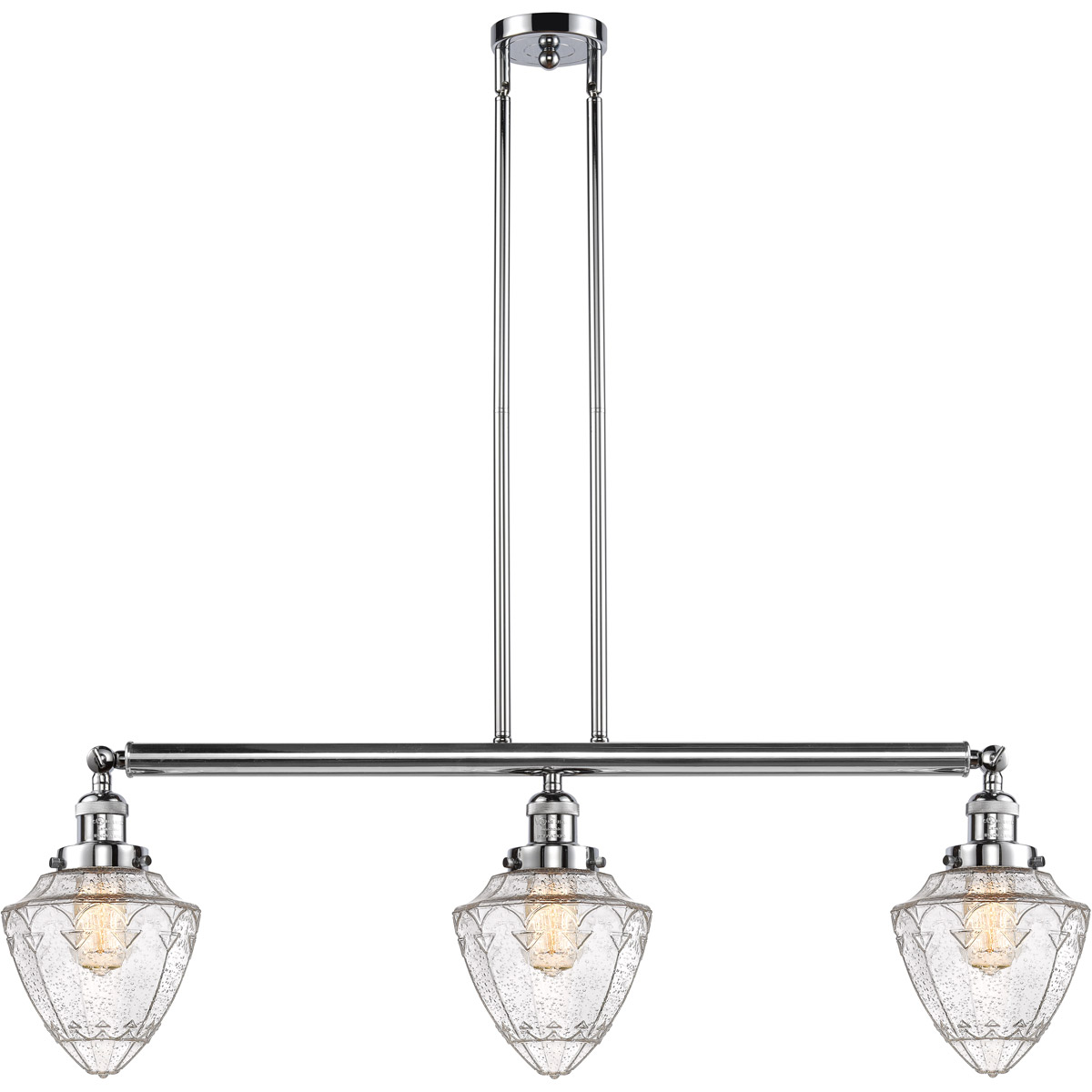 Innovations Lighting 213-PC-G664-7-LED Franklin Restoration Bullet LED 38 inch Polished Chrome Island Light Ceiling Light
