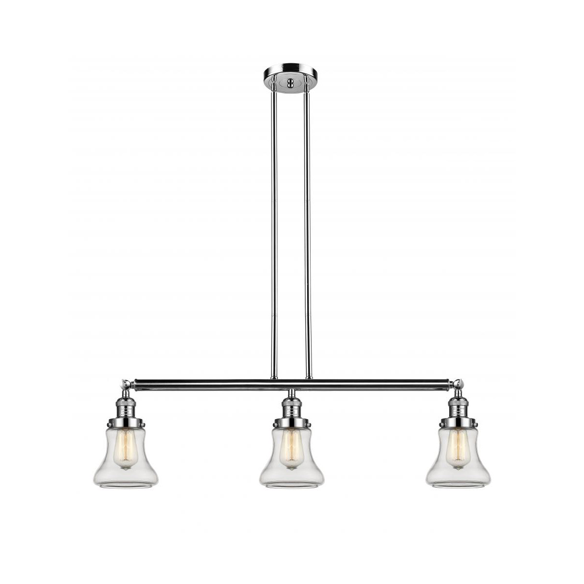 Innovations Lighting 213-PN-G192-LED Franklin Restoration Bellmont LED 38.75 inch Polished Nickel Island Light Ceiling Light in Clear Glass, Franklin 