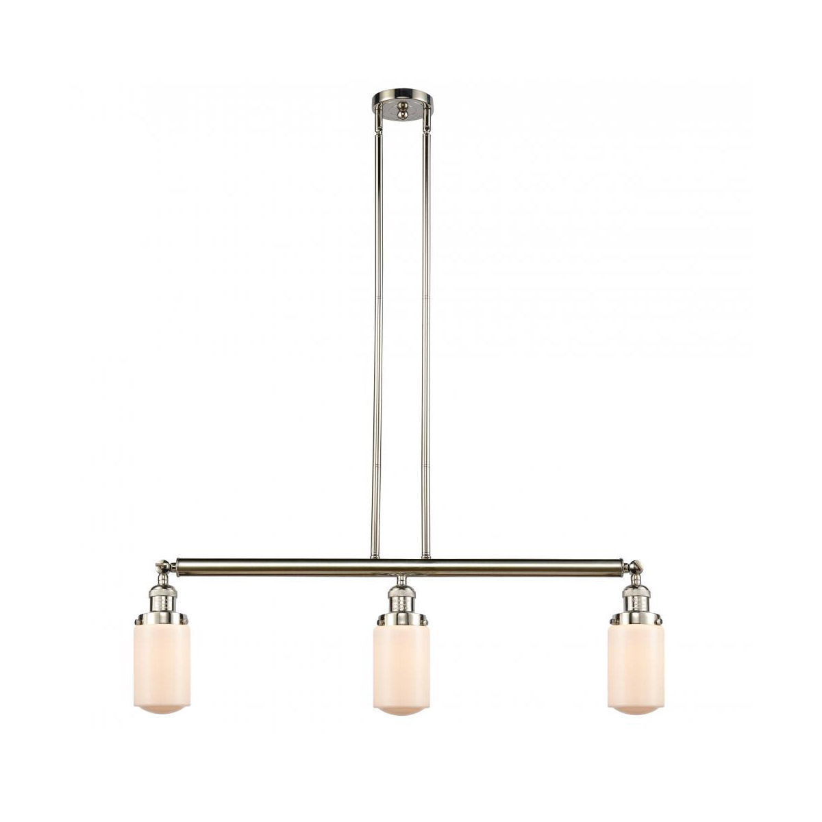 Innovations Lighting 213-PN-G311-LED Franklin Restoration Dover LED 37 inch Polished Nickel Island Light Ceiling Light in Matte White Glass, Franklin 