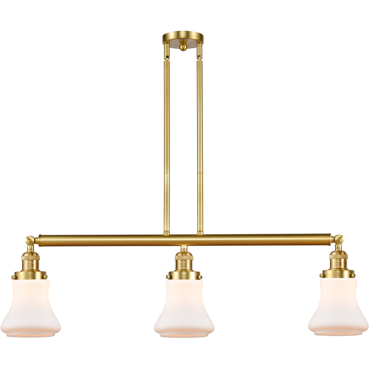 Innovations Lighting 213-PC-G191-LED Franklin Restoration Bellmont LED 39 inch Polished Chrome Island Light Ceiling Light in Matte White Glass, Frankl