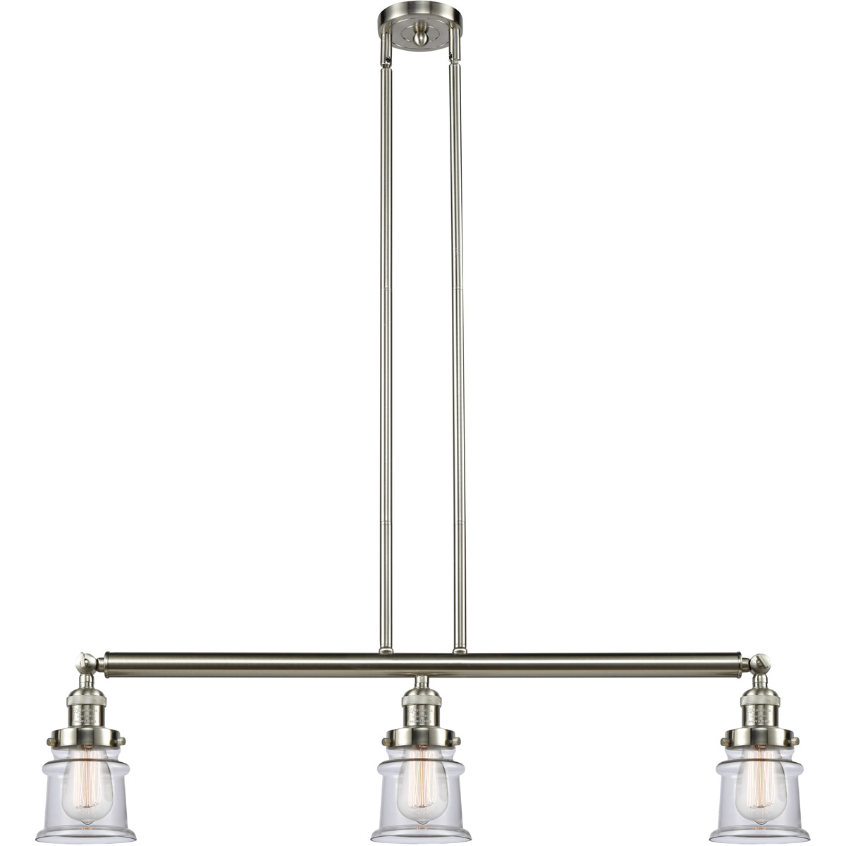 Innovations Lighting 213-SN-G182S Franklin Restoration Small Canton 3 Light 39 inch Brushed Satin Nickel Island Light Ceiling Light in Clear Glass, Fr