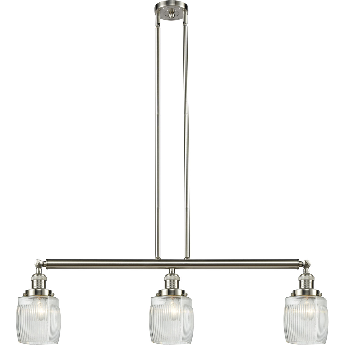 Innovations Lighting 213-SN-G302-LED Franklin Restoration Colton LED 38 inch Brushed Satin Nickel Island Light Ceiling Light, Franklin Restoration