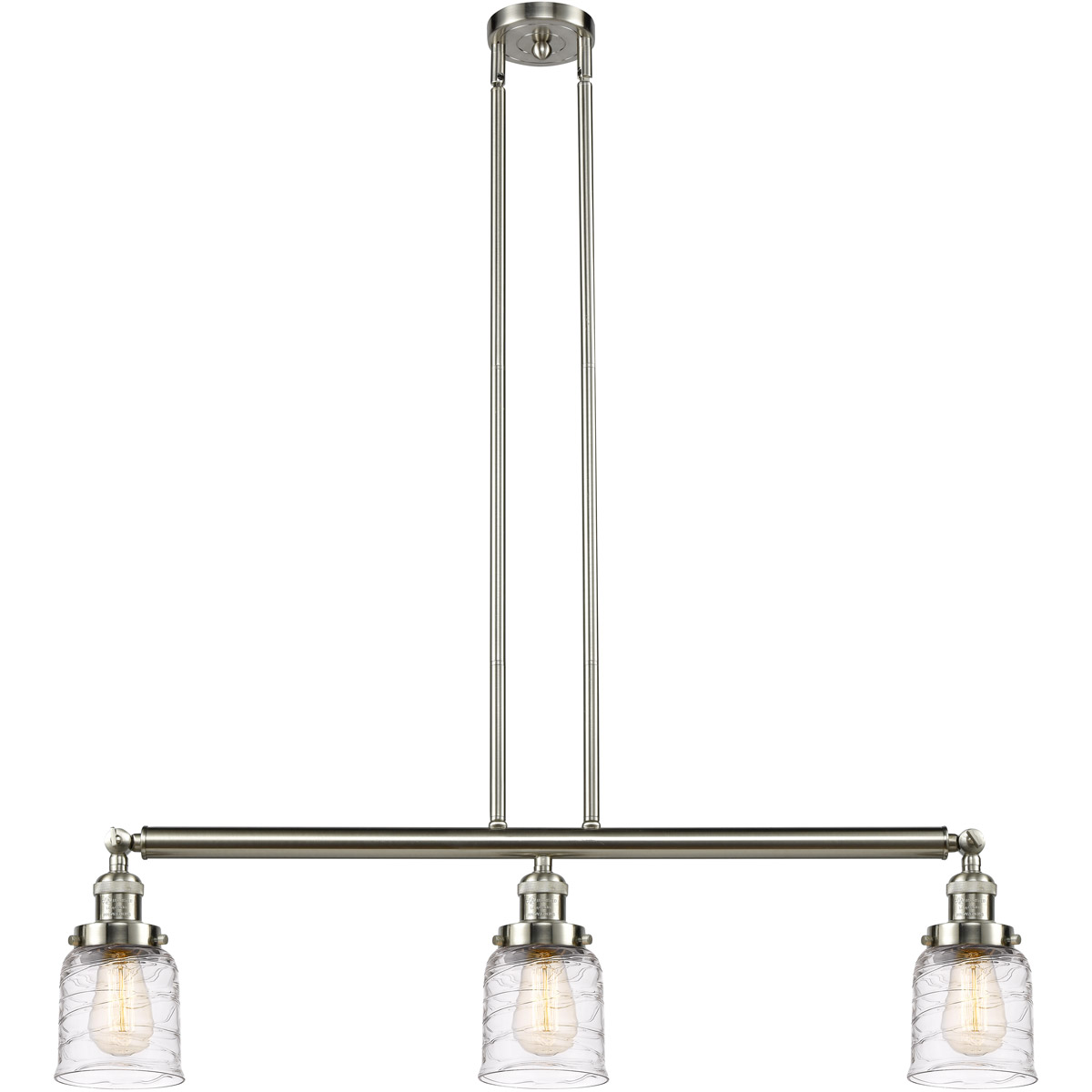 Innovations Lighting 213-SN-G513 Franklin Restoration Bell 3 Light 38 inch Brushed Satin Nickel Island Light Ceiling Light