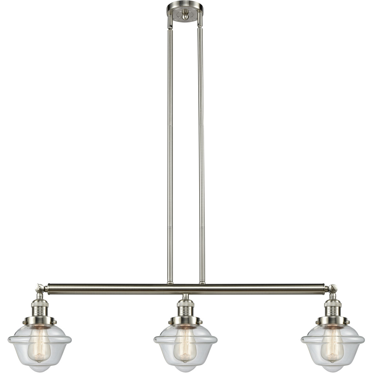 Innovations Lighting 213-SN-G532 Franklin Restoration Small Oxford 3 Light 40 inch Brushed Satin Nickel Island Light Ceiling Light in Clear Glass, Fra