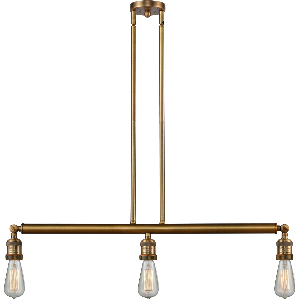 Innovations Lighting 213-BB-LED Franklin Restoration Bare Bulb LED 38.25 inch Brushed Brass Island Light Ceiling Light