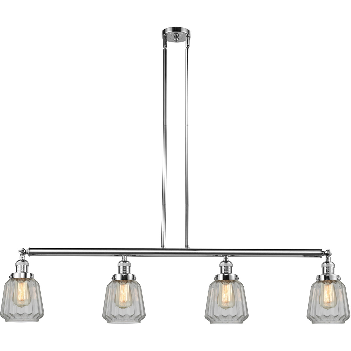 Innovations Lighting 214-PC-G142-LED Franklin Restoration Chatham LED 50.88 inch Polished Chrome Island Light Ceiling Light in Clear Glass, Franklin R