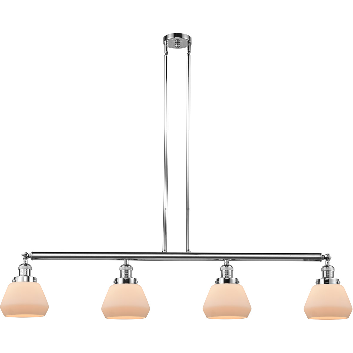 Innovations Lighting 214-PC-G171 Franklin Restoration Fulton 4 Light 51.38 inch Polished Chrome Island Light Ceiling Light in Matte White Glass, Frank