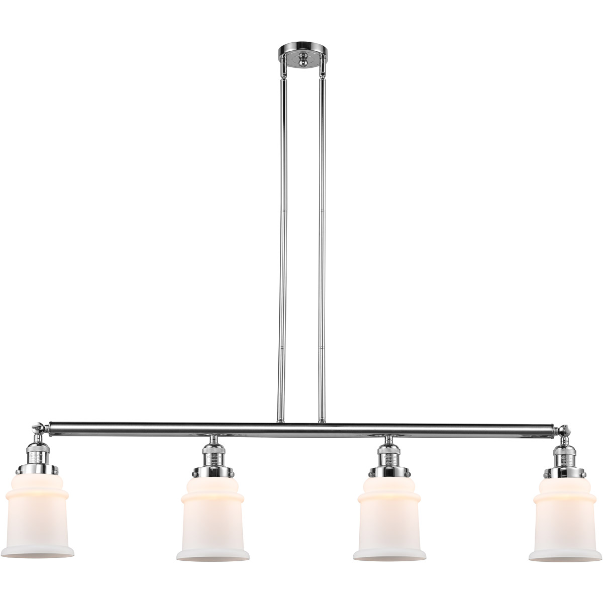 Innovations Lighting 214-PC-G181 Franklin Restoration Canton 4 Light 50.63 inch Polished Chrome Island Light Ceiling Light in Matte White Glass, Frank