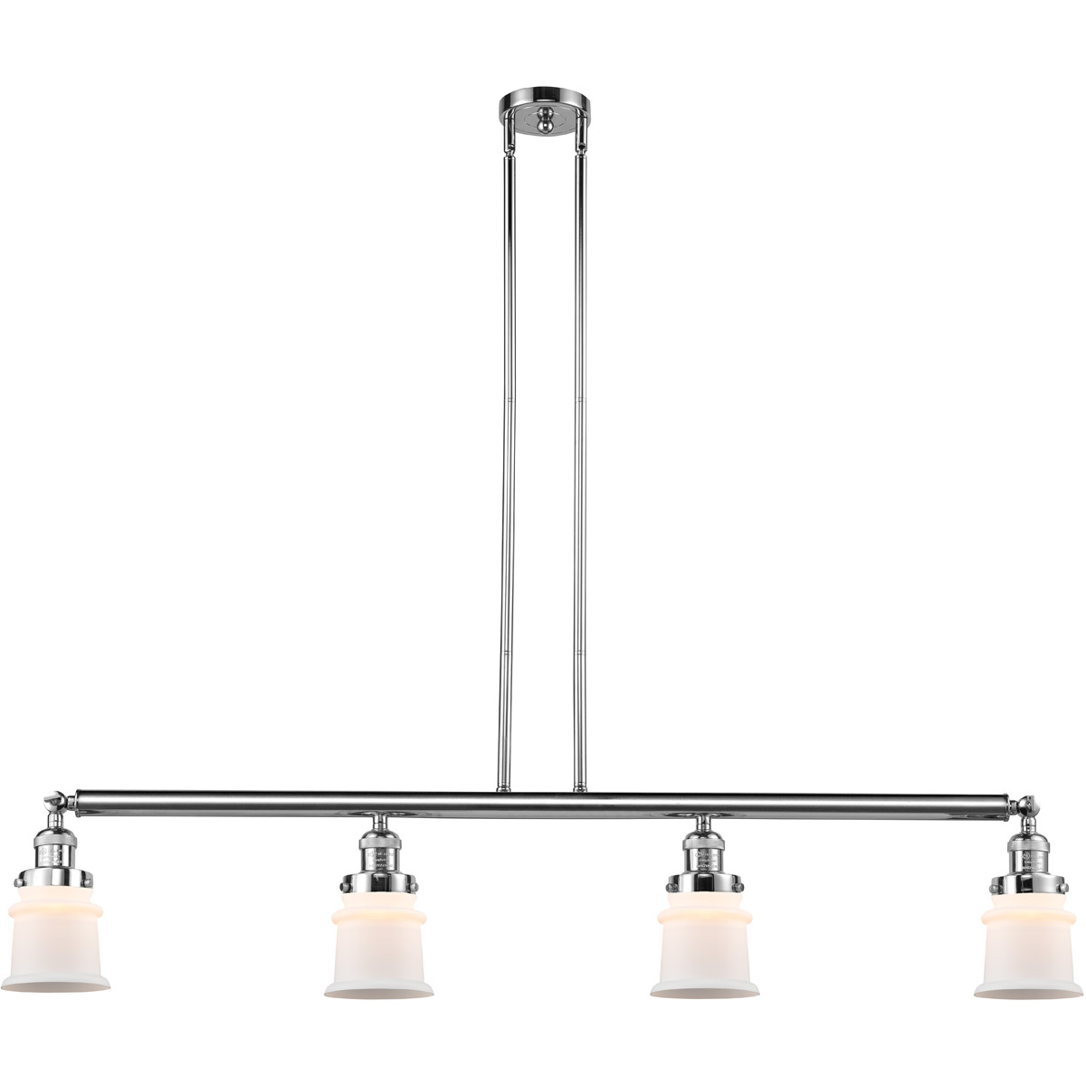 Innovations Lighting 214-PC-G181S Franklin Restoration Small Canton 4 Light 50.63 inch Polished Chrome Island Light Ceiling Light in Matte White Glass