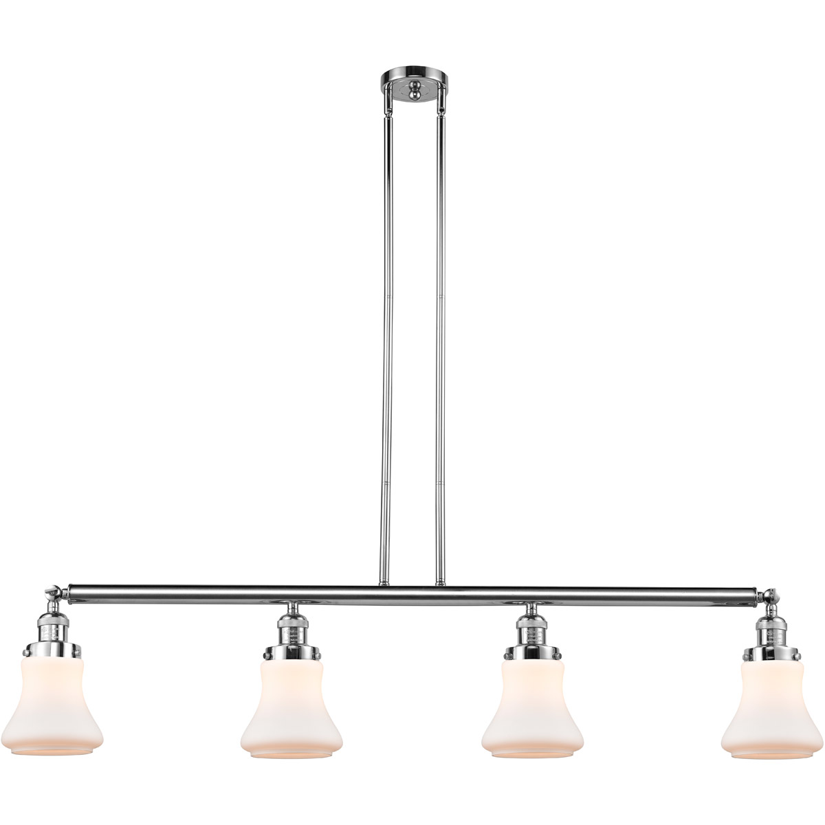 Innovations Lighting 214-PC-G191 Franklin Restoration Bellmont 4 Light 50.88 inch Polished Chrome Island Light Ceiling Light in Matte White Glass, Fra