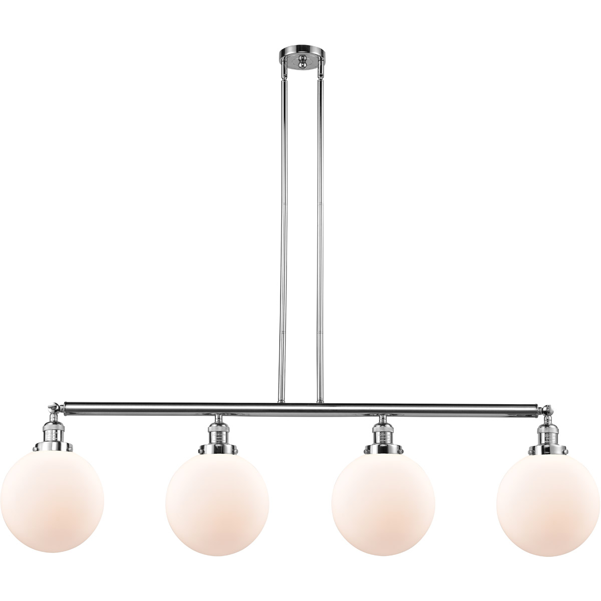 Innovations Lighting 214-PC-G201-10 Franklin Restoration X-Large Beacon 4 Light 54 inch Polished Chrome Island Light Ceiling Light in Matte White Glas